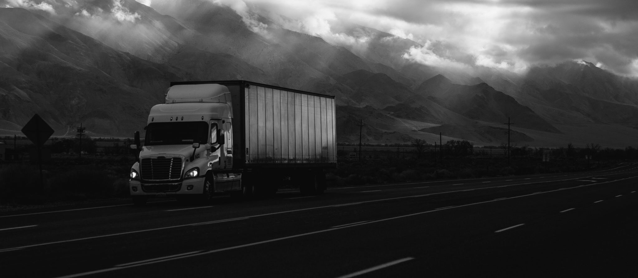 Container truck on highway – cargo transportation